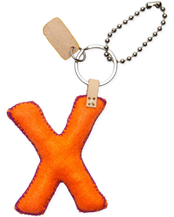 Consuela - Charm - Orange Felt Alphabet Charm ’x’