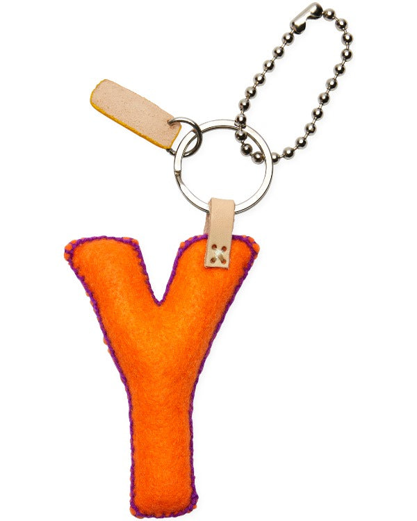 Consuela - Charm - Orange Felt Alphabet Charm ’y’
