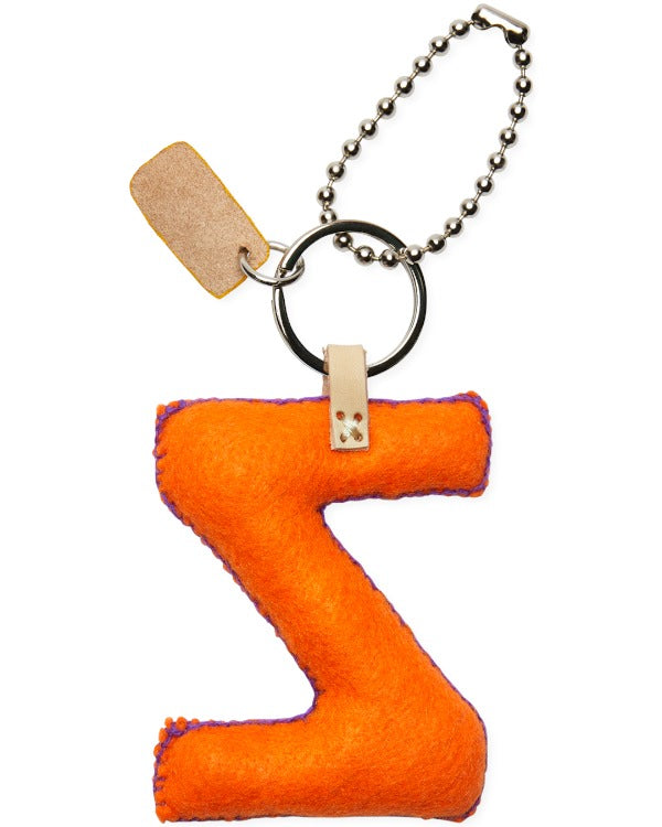 Consuela - Charm - Orange Felt Alphabet Charm ’z’