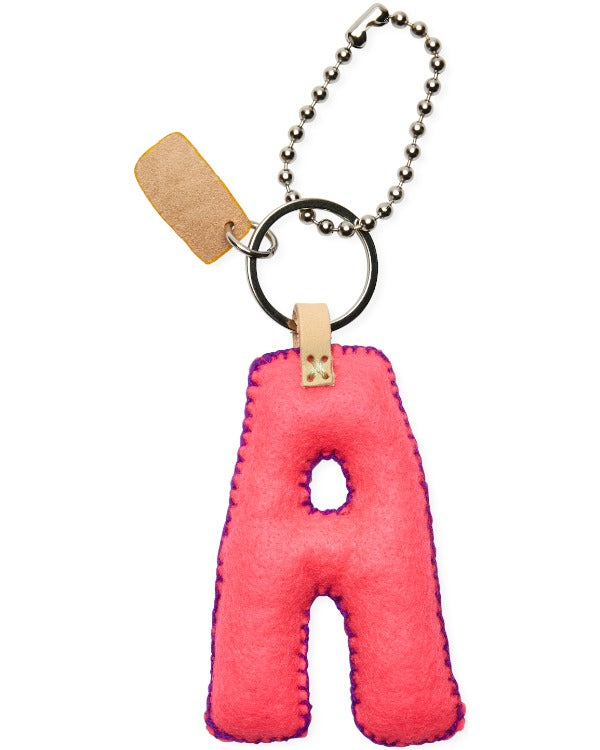 Consuela - Charm - Pink Felt Alphabet Charm ’a’