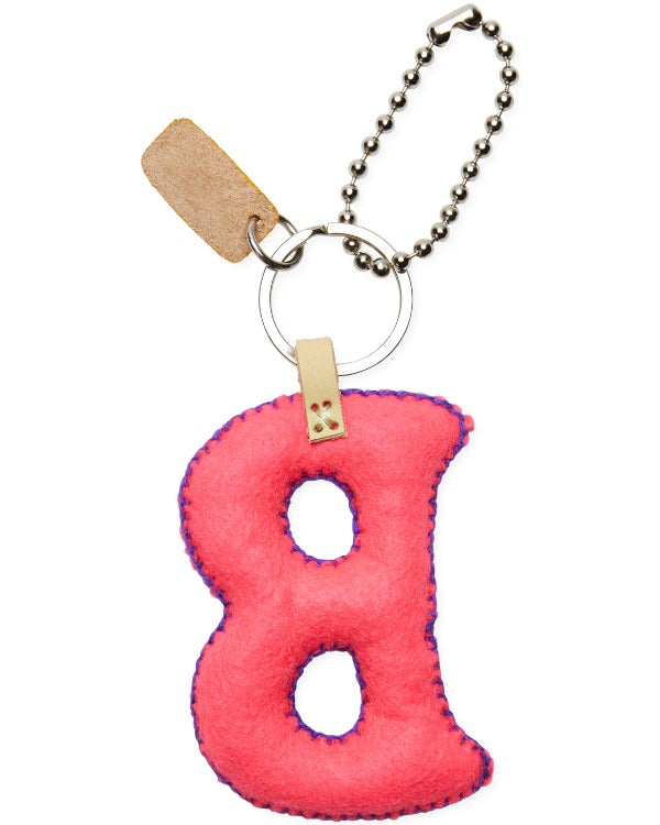 Consuela - Charm - Pink Felt Alphabet Charm ’b’