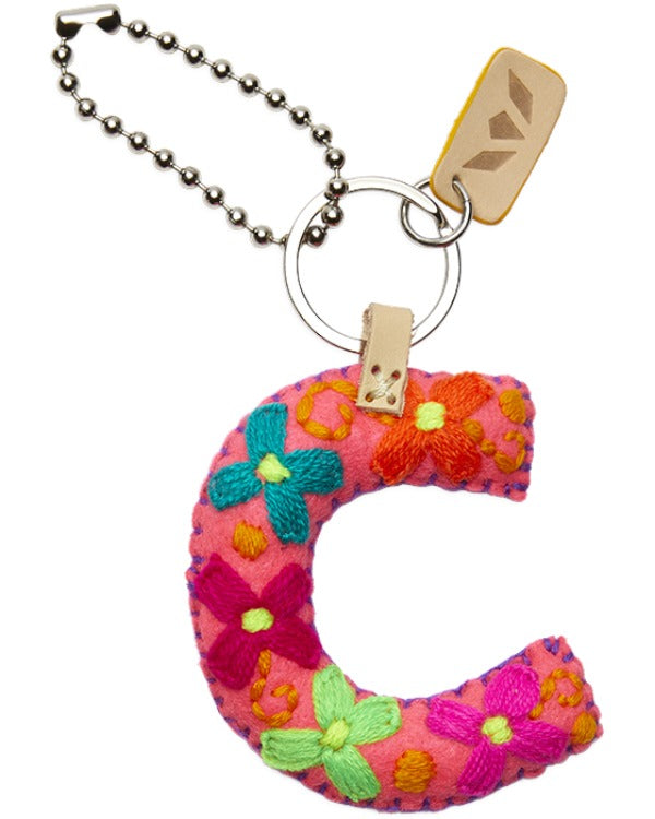 Consuela - Charm - Pink Felt Alphabet Charm ’c’