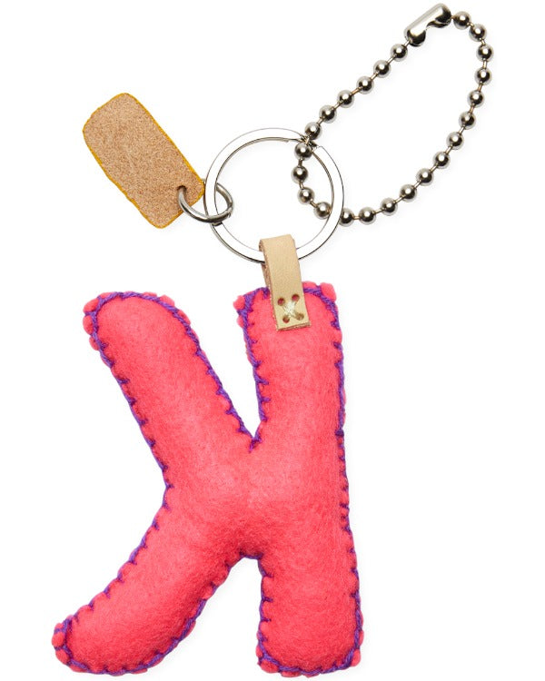 Consuela - Charm - Pink Felt Alphabet Charm ’k’
