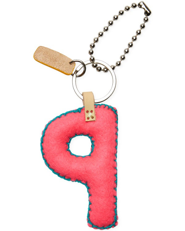 Consuela - Charm - Pink Felt Alphabet Charm ’p’