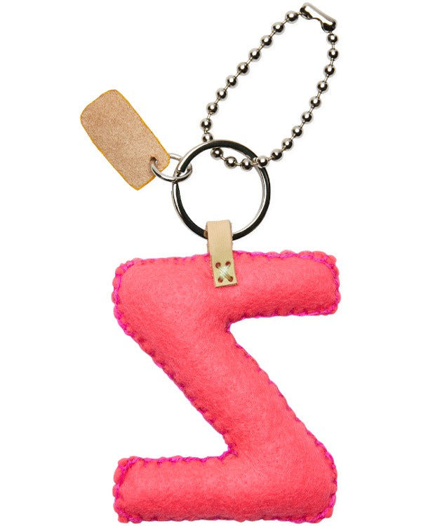 Consuela - Charm - Pink Felt Alphabet Charm ’z’