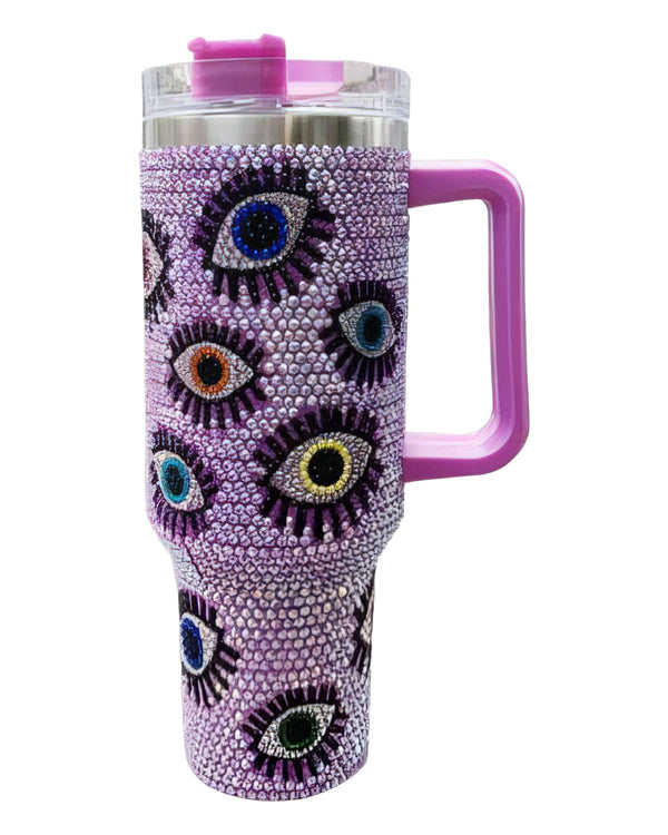 Queen Of Sparkles - Tumbler - Purple Eye Rhinestone