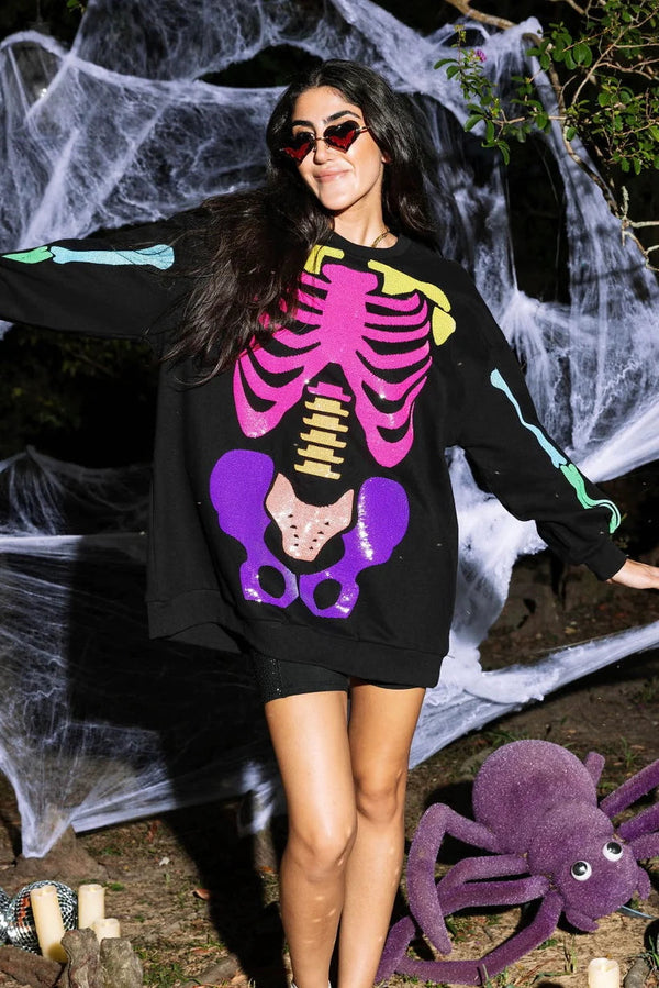 Queen Of Sparkles - Rainbow Skeleton Sweatshirt