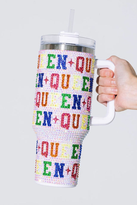 Queen Of Sparkles - Tumbler - Rhinestone Rainbow