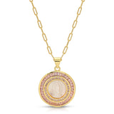 Mother Mary Necklace in Pink by Joy Dravecky