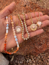Mother Mary Necklace in Pink by Joy Dravecky
