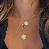 Mother Mary Necklace in Pearl by Joy Dravecky