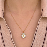 Mini Lady Lourdes Necklace in White by Joy Dravecky