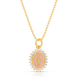 Mini Lady Lourdes Necklace in Baby Pink by Joy Dravecky