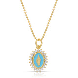 Mini Lady Lourdes Necklace in Aqua by Joy Dravecky
