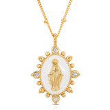 Lady Lourdes Pendant in White by Joy Dravecky