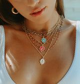 Lady Lourdes Pendant in White by Joy Dravecky
