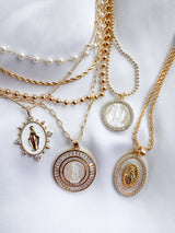 Lady Lourdes Pendant in White by Joy Dravecky