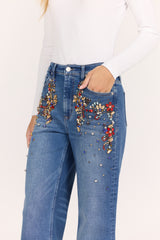 Fiona Wide Leg Jean Crown Jewel view 4