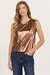 Charli Lurex Muscle Tee Bronze Ore