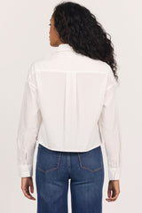 Cropped Adrianna Shirt Rhinestone White view 3