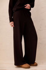 Pull-On Wide-Leg Knit Pants in Black - view 3