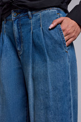 Brooke Tailored Wide-Leg Jeans in Authentic Blue - view 3