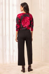 High-Rise Ponte Crop Pants in Black - view 3