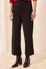 High-Rise Ponte Crop Pants in Black - view 2