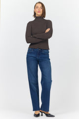 Dear John Denim Arlen Cashmere Turtleneck Sweater in Dark Chocolate