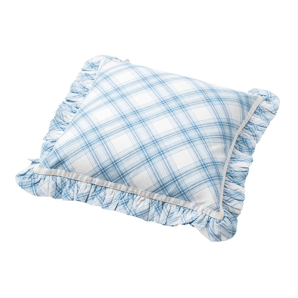 Juliska - Tartan Chambray Ruffle Pillow 18 In.