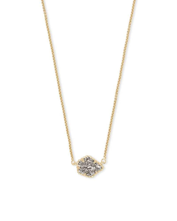 Kendra Scott - Tess Gold Pendant Necklace - Platinum Drusy