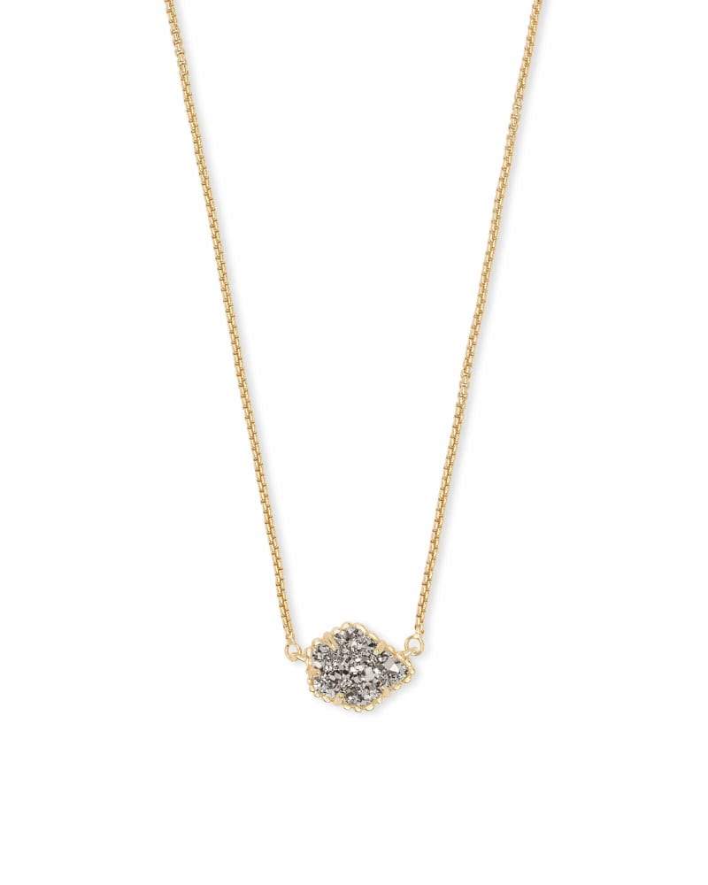 Kendra Scott - Tess Gold Pendant Necklace Platinum Drusy