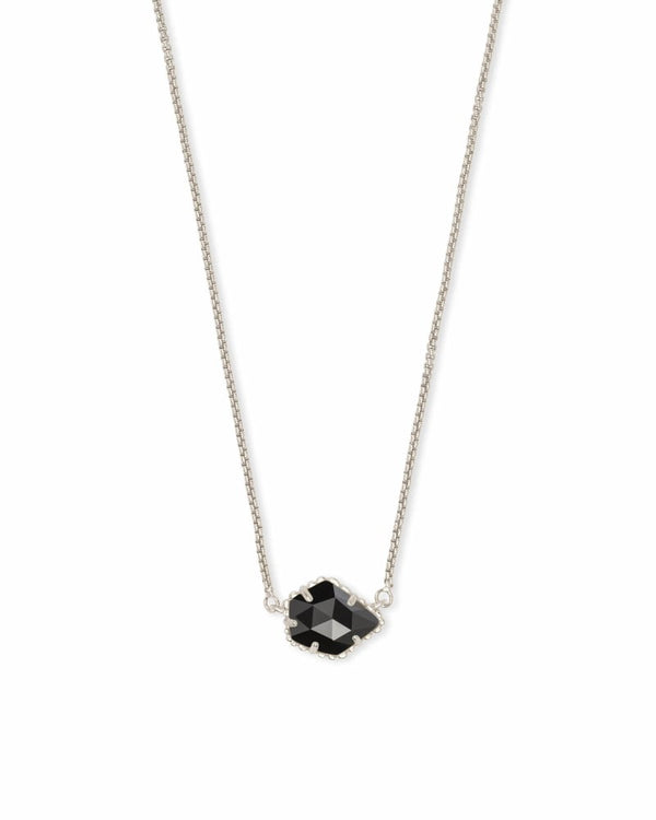 Kendra Scott - Tess Silver Small Pendant Necklace - Black