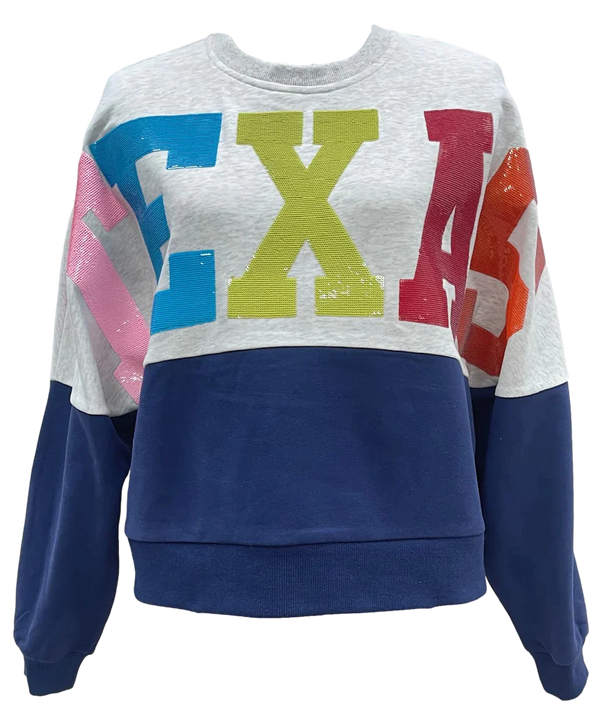 Queen Of Sparkles - Sweatshirt - Texas Queen Colorblock