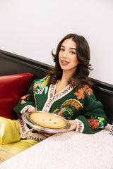 Queen of Sparkles - Dark Green ?Thanksgiving’ Button Cardigan