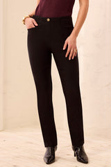 Pull-On Ankle Pants in Black - view 1