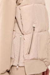 Quilted Puffer Vest with Removable Hood in Sand Dune - view 4