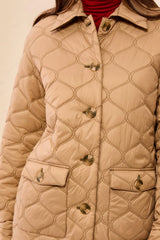 Reversible Quilted Button-Front Jacket in Suede/Olive - view 5