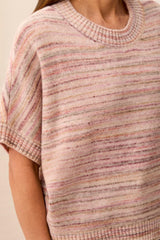 Cap-Sleeve Drop-Shoulder Crew Neck Sweater in Pashmina - view 3