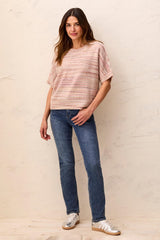 Cap-Sleeve Drop-Shoulder Crew Neck Sweater in Pashmina - view 4