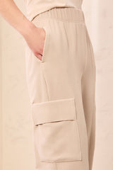 Waffle Knit Cargo Jogger Pants in Sand Dune - view 3