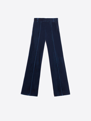 Vilagallo Carla Blue Velvet Trousers