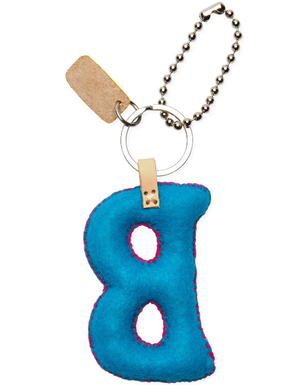 Consuela - Charm - Turquoise Felt Alphabet Charm ’b’