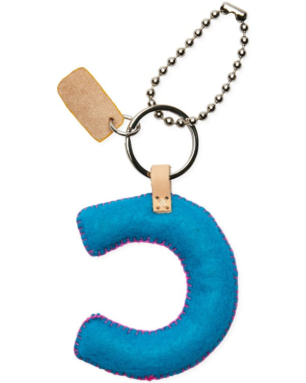 Consuela - Charm - Turquoise Felt Alphabet Charm ’c’