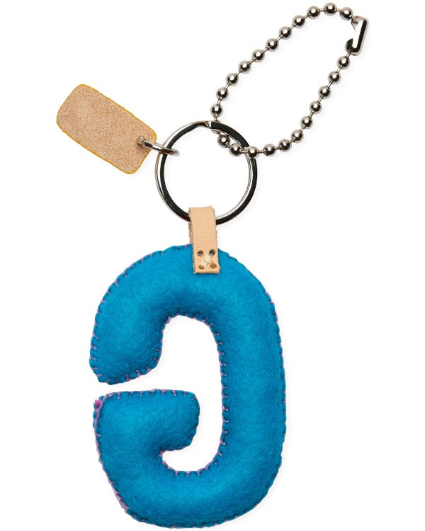 Consuela - Charm - Turquoise Felt Alphabet Charm ’g’
