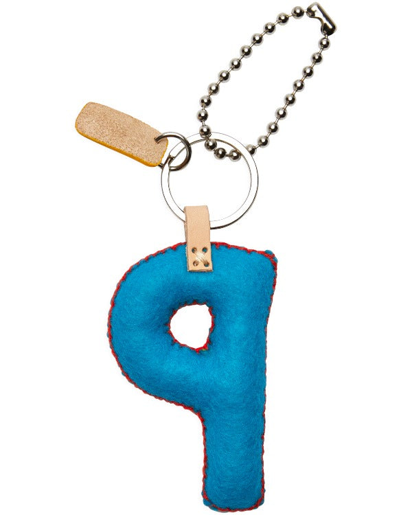 Consuela - Charm - Turquoise Felt Alphabet Charm ’p’