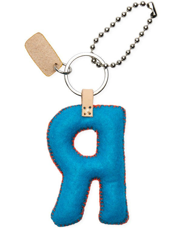 Consuela - Charm - Turquoise Felt Alphabet Charm ’r”