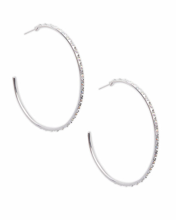 Kendra Scott - Val Hoop Earrings Iridescent Crystal - Silver