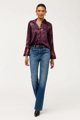 Johnny Was Western Flutter Sleeve Blouse - Tazari, front