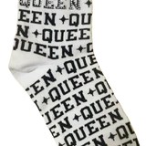 Queen of Sparkles - White & Black Socks